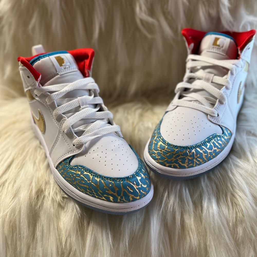Metallic Jordan 1 mids